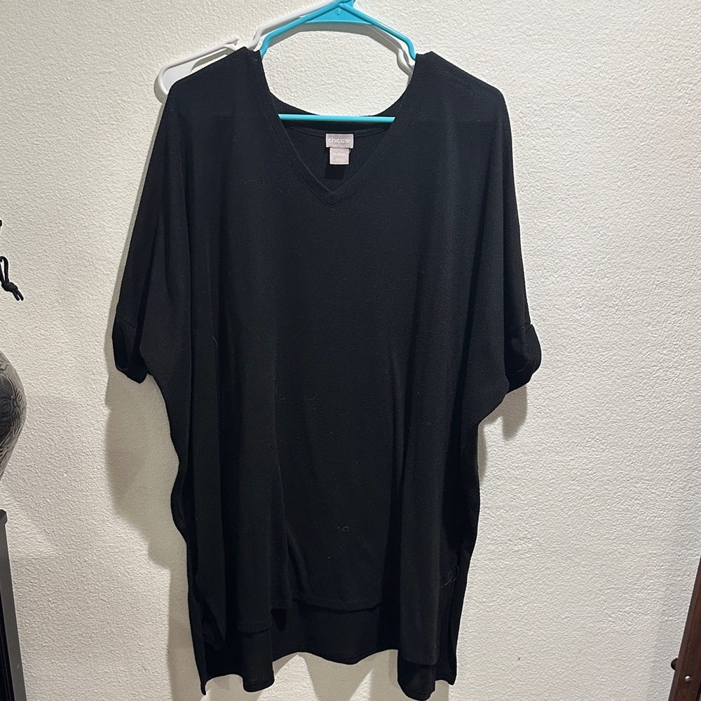 Chico's Classic Black V-Neck Tee